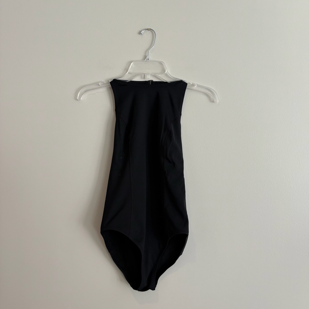 Athleta Halter Black One Piece Swim Suit Size XS